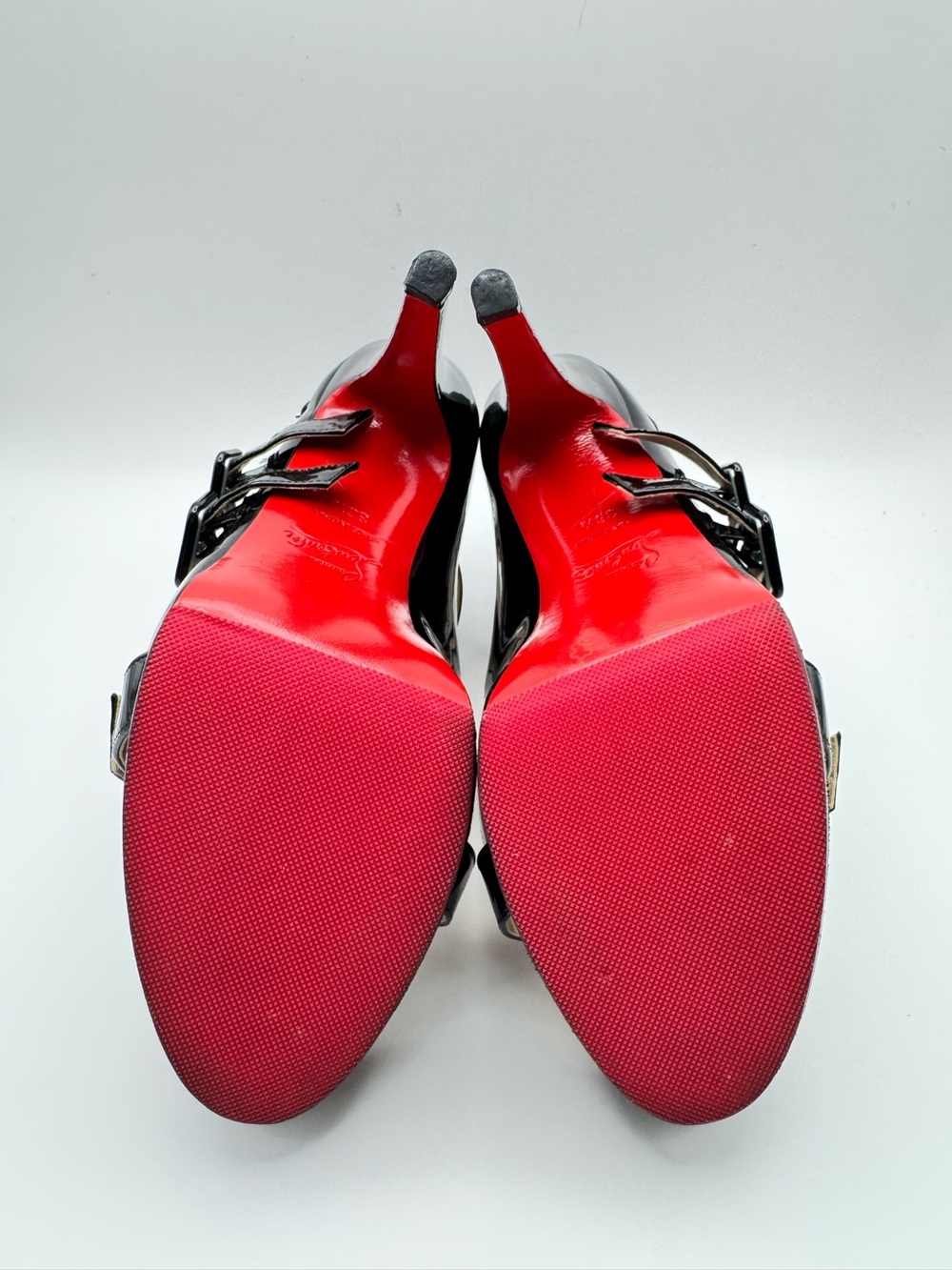 Christian Louboutin Differa 140 Black Patent Leather Multi Buckle Platform 36.5 - Picture 6 of 7
